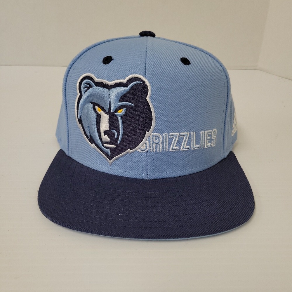 Adidas Memphis Grizzlies NBA Snapback Hat Blue Yellow Embroidered Logo One Size